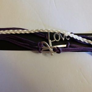 Love Multi Strand Purple Bracelet new